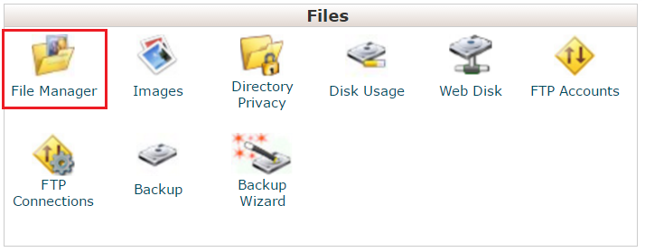 cPanel Files section