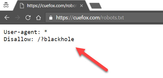 Robots.txt file for CueFox