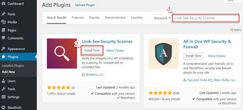 Installing the Look-See Security Scanner plugin