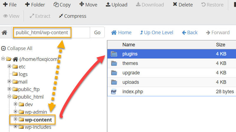 Navigating to the plugins directory