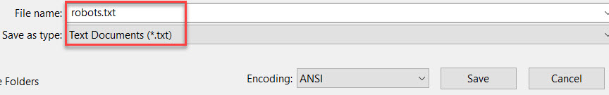 Saving the robots.txt file