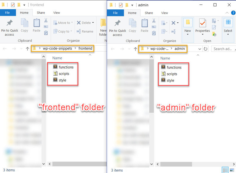 Showcasing complete admin and frontend folders