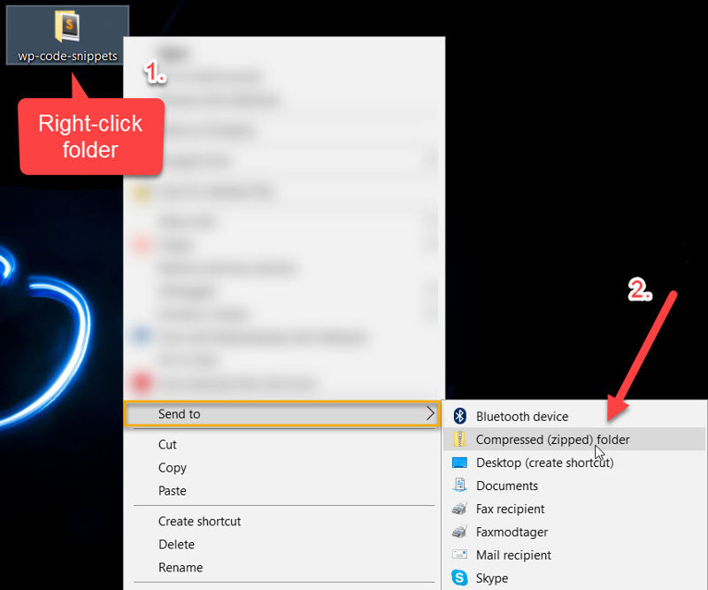 Compressing the WP Code Snippets folder