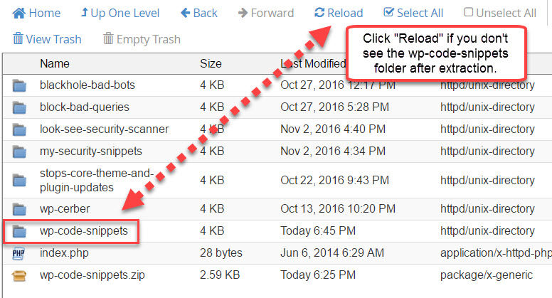 Reloading plugins directory