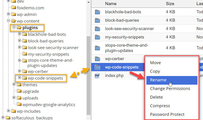 Renaming the WP Code Snippets plugin